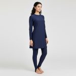 Women’s 2-Piece Burkini Modest Swimwear - Full Coverage Muslim Swimsuit With Long Shirt And Legging With foot Holder - UV 50+ Protection Islamic Bathing Suit for Ladies & Girls - Quick-Dry Plus Size Swim Dress