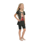 Frozen Girls One-piece Swimsuit Set Short Sleeves Round Neck With Frill Cute Frozen Cartoon Printing For 4 To 12 Years - Image 3